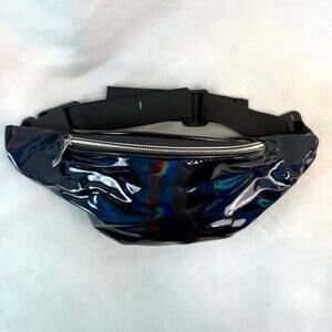NWT Moda West Dark Holographic Zip Up Fanny Pack Hip Bag